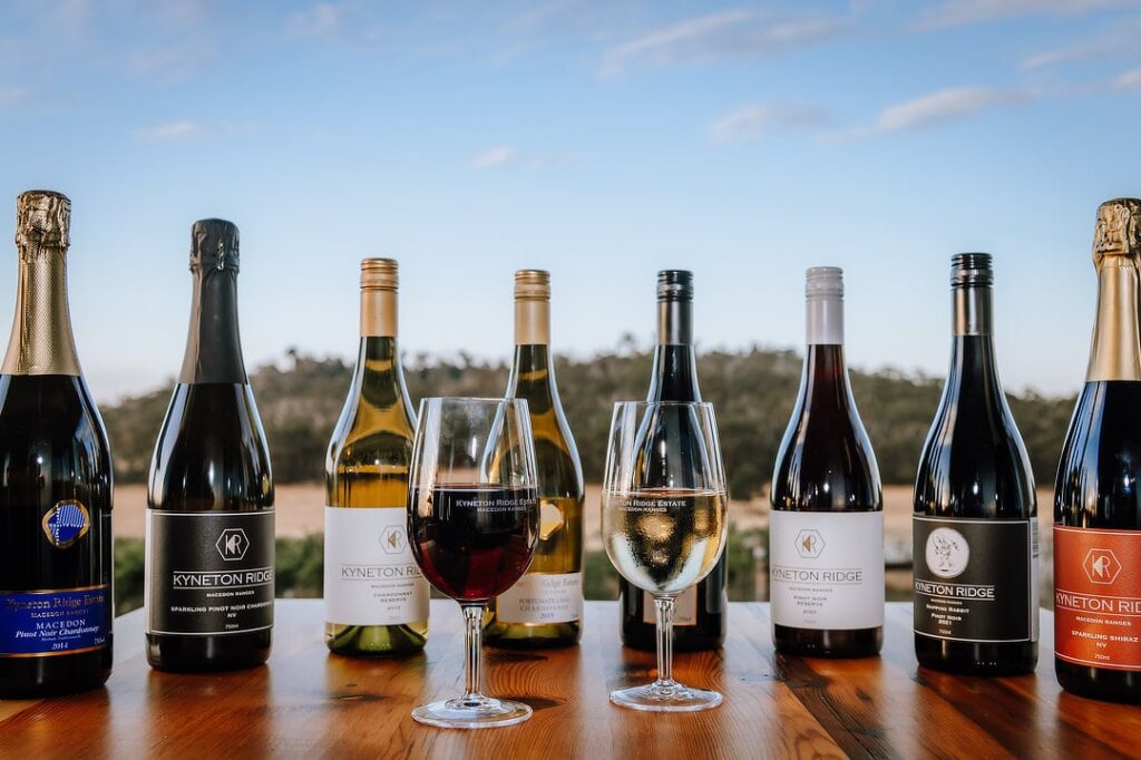 Kyneton Ridge Estate Wines and glasses